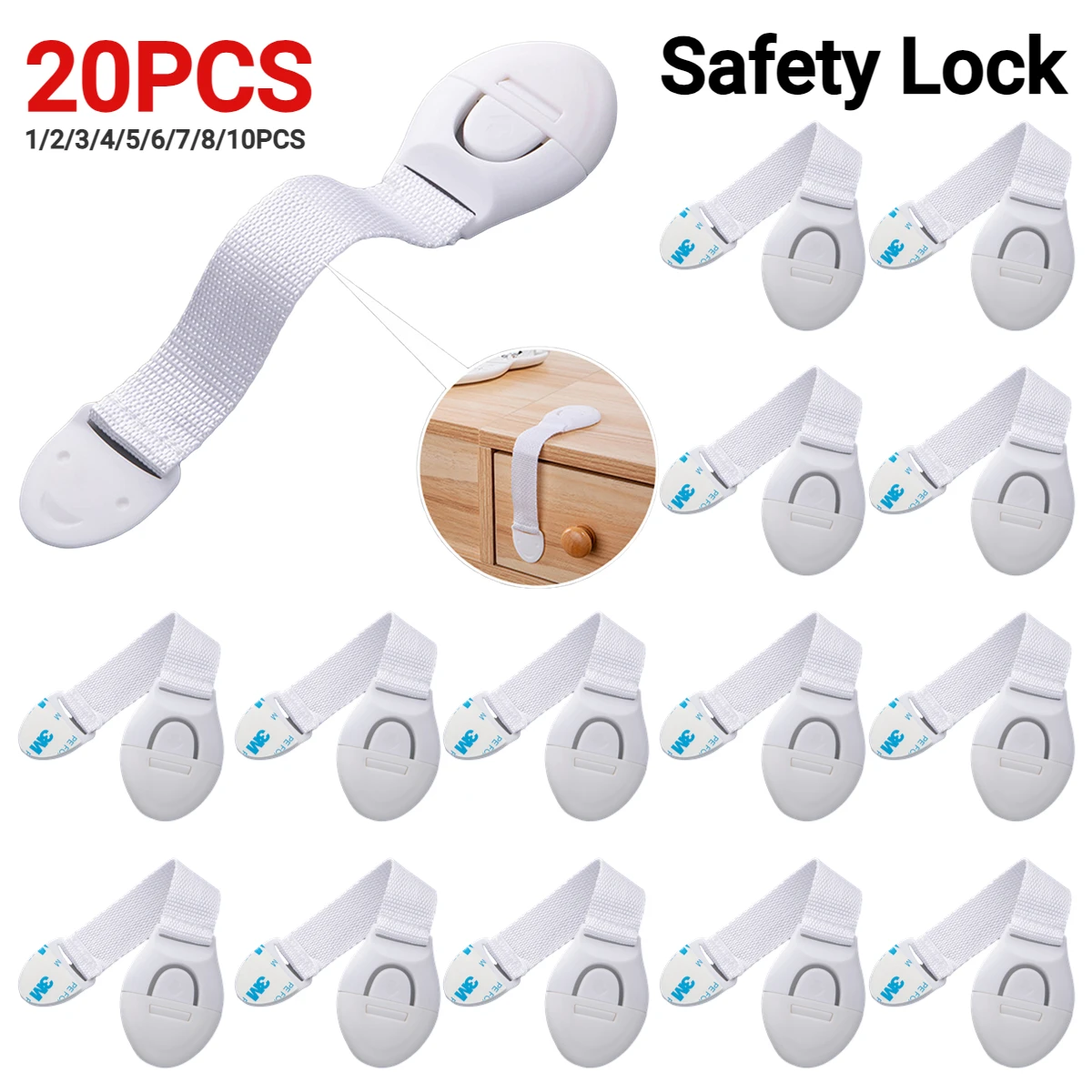 Cabinet lock 1-20PCS child safety plastic protection for drawer door baby security