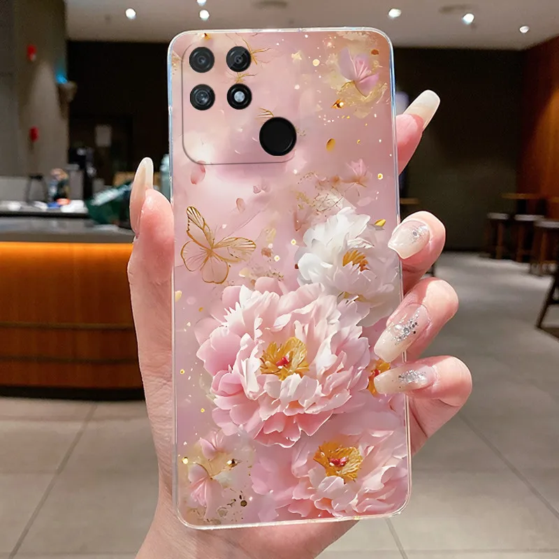 Luxury Clear Butterfly Flowers Soft Phone Case