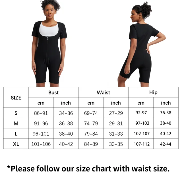 Women Sauna Suit Full Body Shaper 3 in 1 Sweat Vest Waist Trainer Zipper Slimming Bodysuit Shapewear Workout with Sleeve Shorts 6