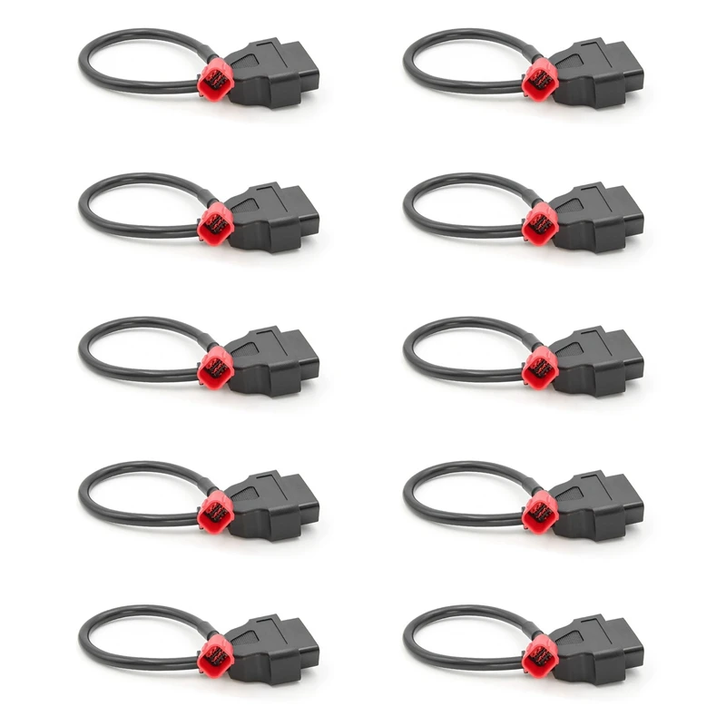 

10X 6 To 16 Pin Motorcycle OBD Adaptors OBD2 Diagnostic Cable Extension Connectors For Honda Yamaha Suzuki BENELLI