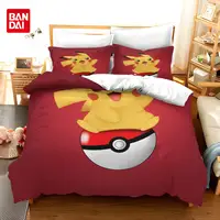 Pikachu ensemble de literie dessin animé Anime enfants chambre housse de couette garçon fille literie simple Double roi Pokemon housse de couette cadeau 5