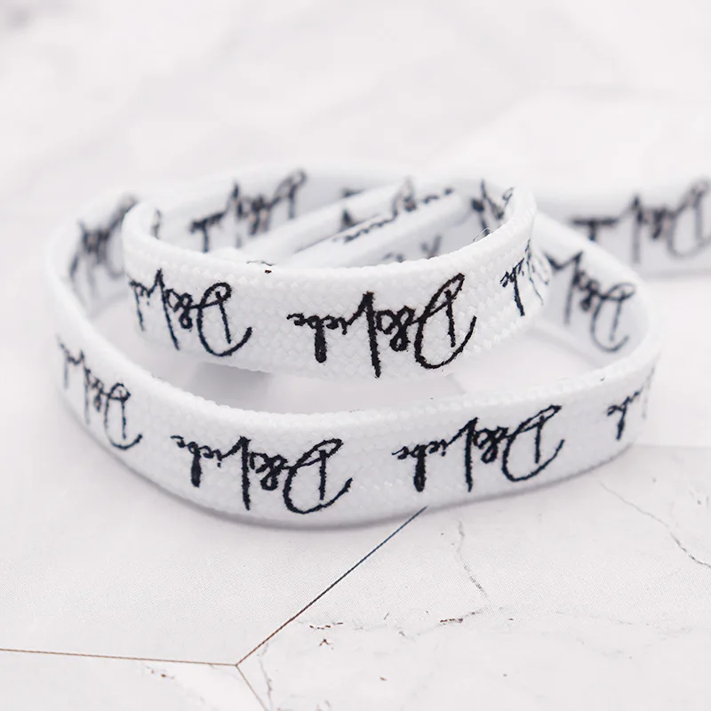 Weiou 10MM Premium Polyester Rotational/Golf Fashion String Flat Silk Printed Screen Lacet Personality Signature Printed Cordon