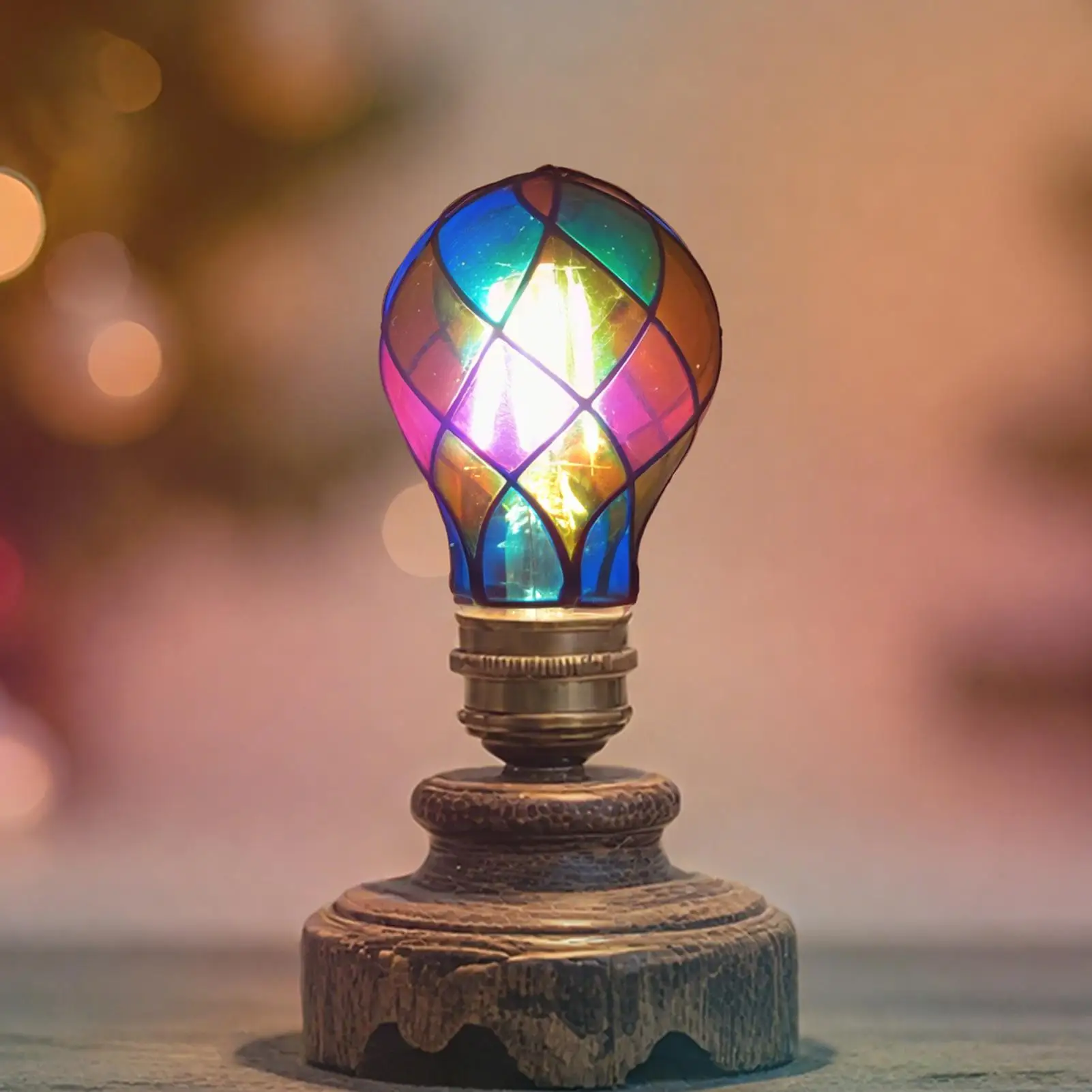 Stained Glass Light Bulb E26 E26 4W 120V Colorful LED Romantic Lighting For Christmas Party Festive Bedside Lamp Indoor decor