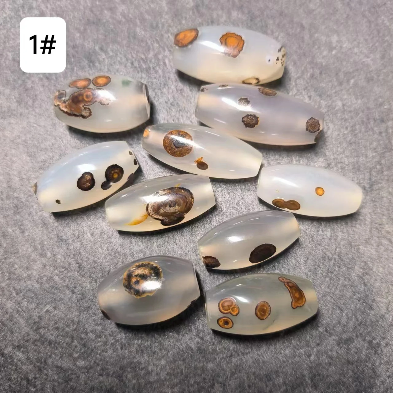 

10pcs/lot natural white nine-eye shale dzi bead white onyx rare ore High collection value realistic eye jewelry amulet wholesale