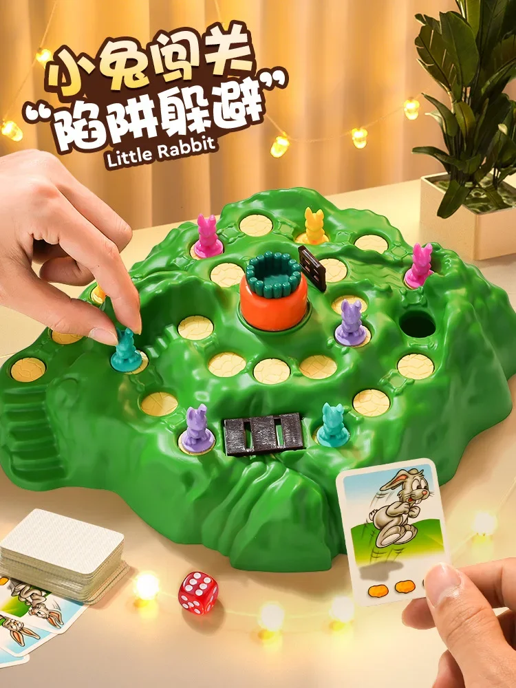

Children's Rabbit Trap Game Toy Rabbit Spinning Radish Falling Board Game Toy Early Education Interactive Board Game Toy