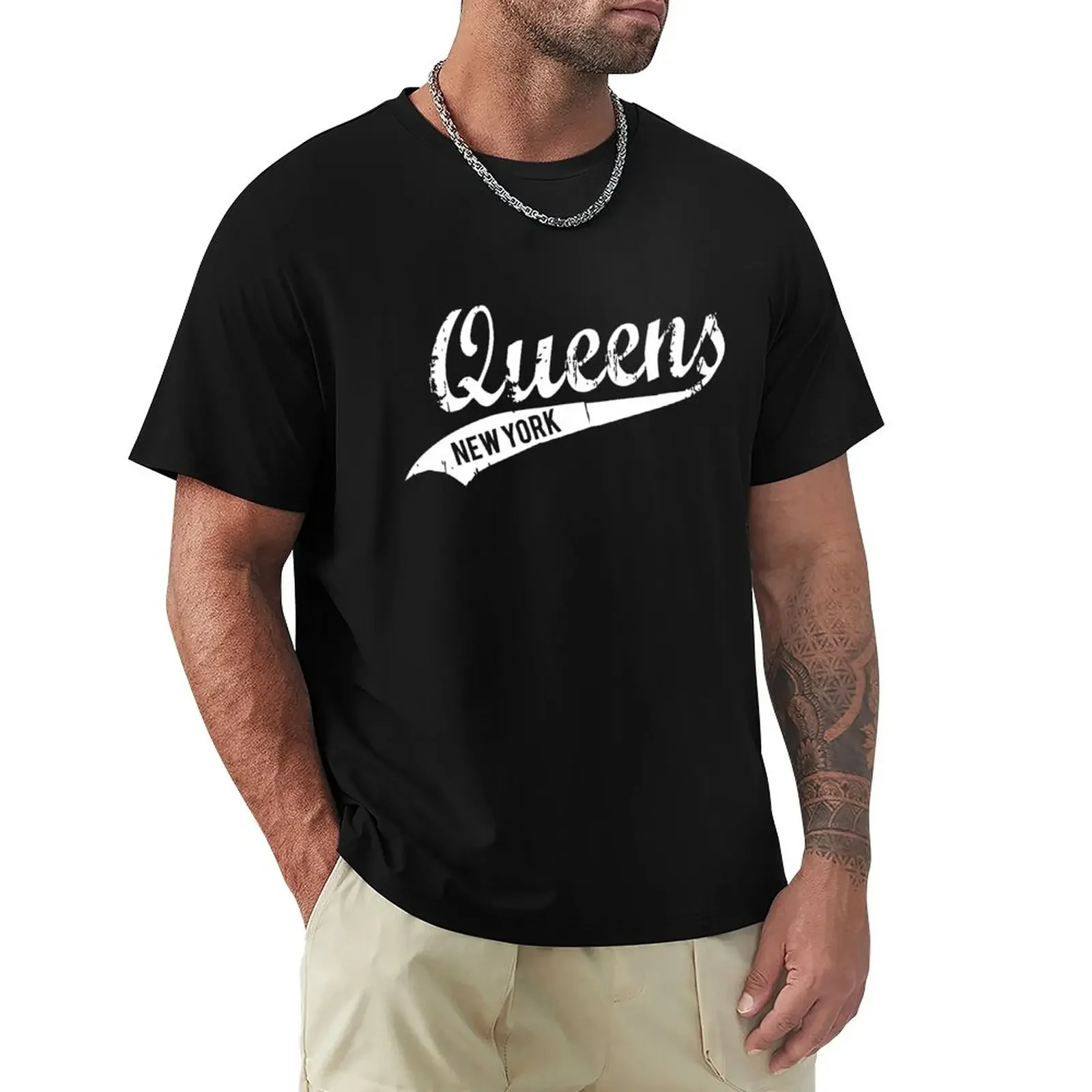 

Queens New York Distressed Typographic Letter Design T-Shirt graphics boys animal print sweat shirts, men