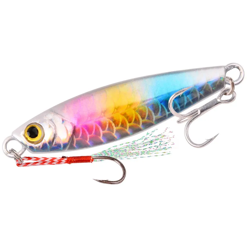10G Stampa 3D Cast Jig Long Shot Slow Metal Jig Trota Tonno Bass Shore Casting Jigging Spoon Sea Fishing Jigging Lure
