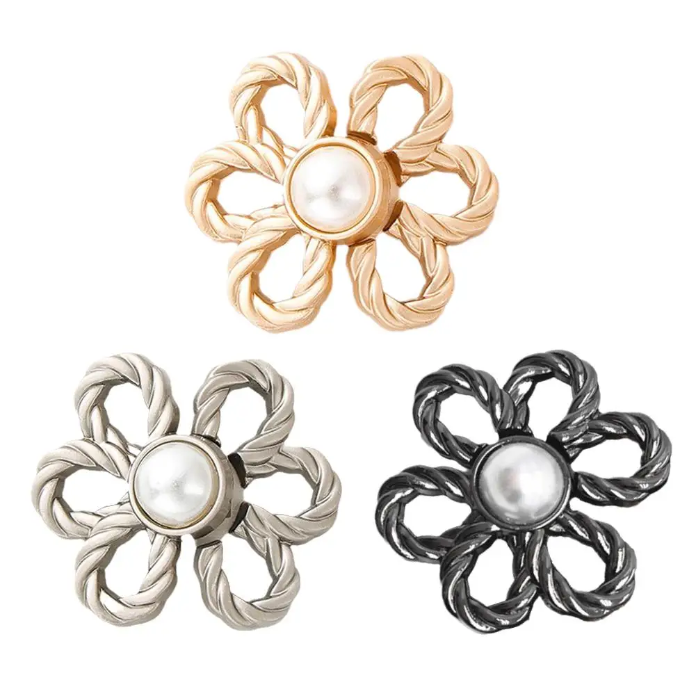 Reusable Metal Buttons Flower Combined Fastener Pants Pin Retractable Button Sewing-on Buckles Jeans Perfect Fit Reduce Waist 4