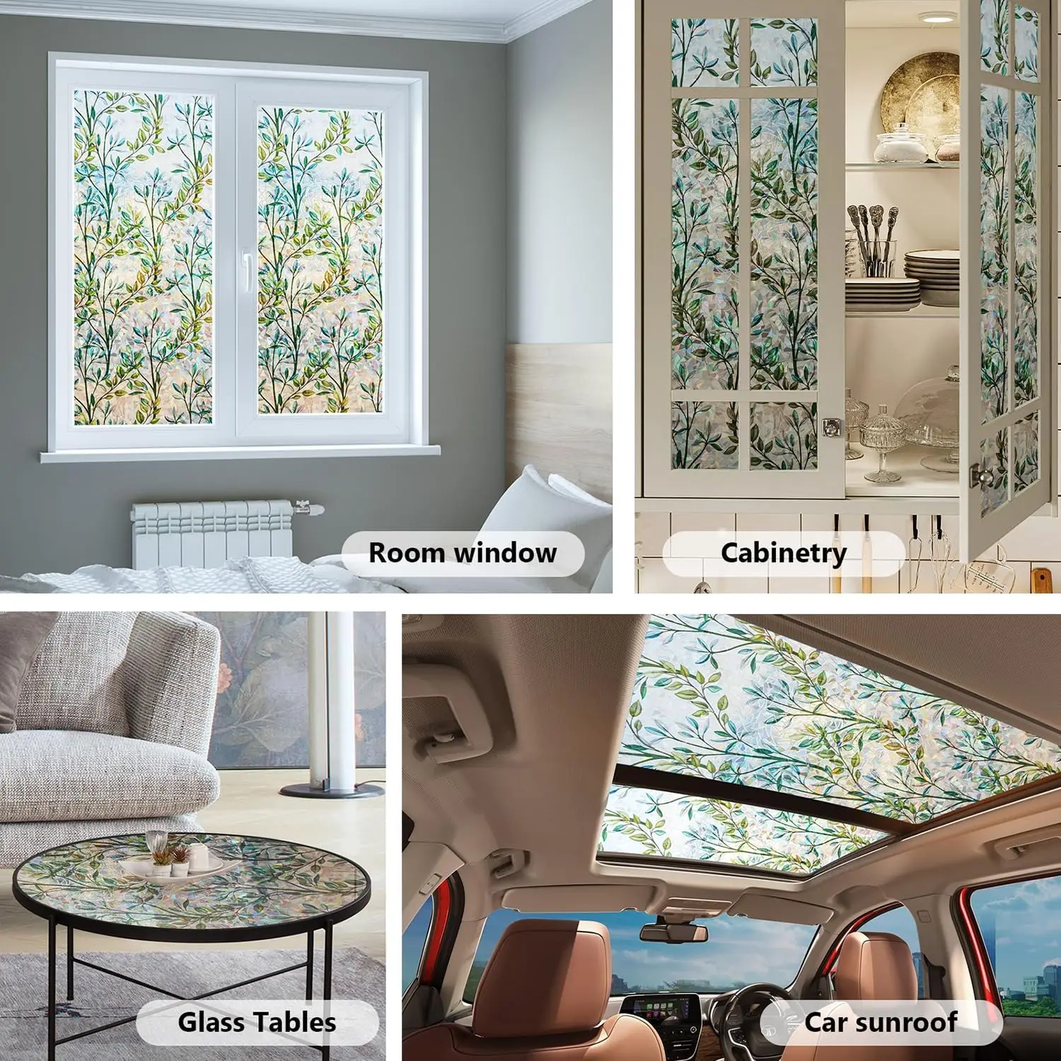Window Privacy Film Window Film 3D Window Privacy Film No Glue Glass Sticker Heat Control Anti UV for Home Office Use Glass Door Privacy Protection