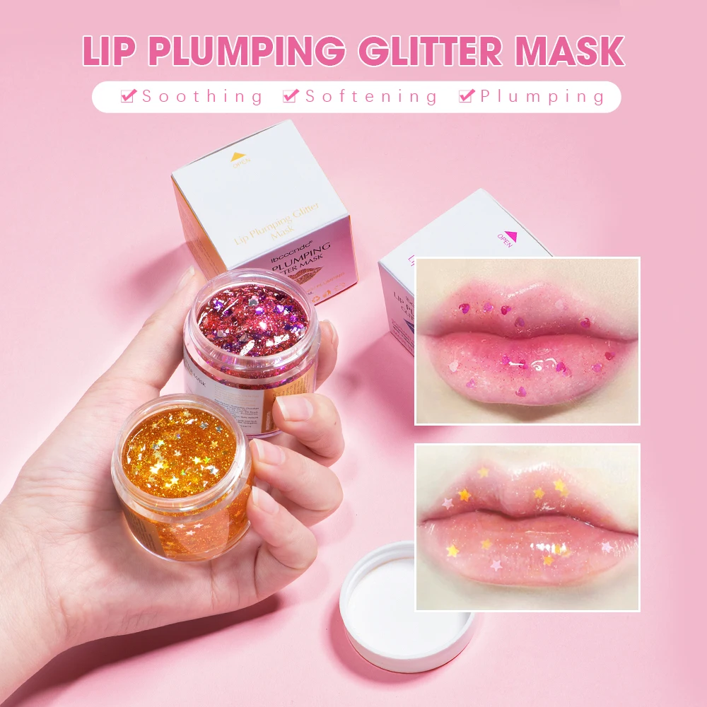 

30g Moisturizing Plumping Jelly Lip Mask Lips Glitter Mask Nourishing Reduce Fine Lines Aloe Vera Lip Enhancer Serum