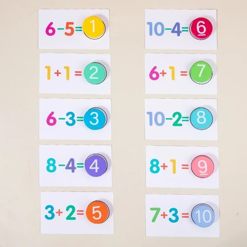 Kids Arithmetic Card Matching Game Puzzles Toy Montessori Math Toy Addition Subtraction Parish Early Educational Counting