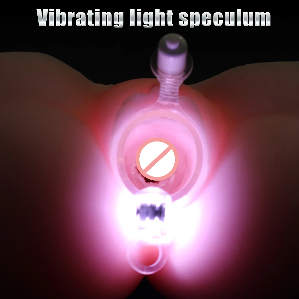 Voyeuristic Lighting Vibration Speculum Anal Vaginal Dilator Couple Sex Products Adult BDSM Toy Clitoral Stimulation Device 2pcs