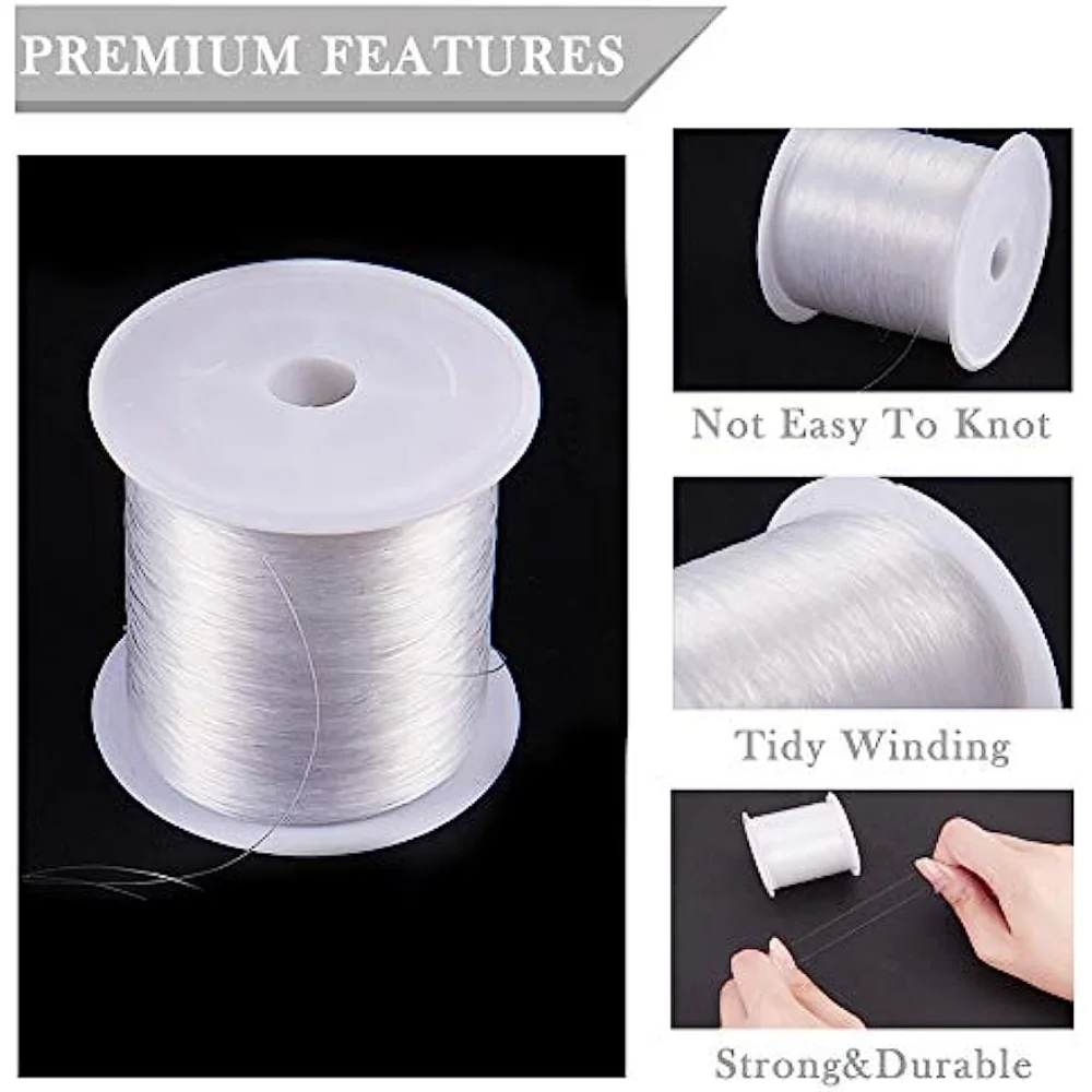 Monofilament Beading Cord 20M 2Pcs (0.2 to 0.6mm Diameter