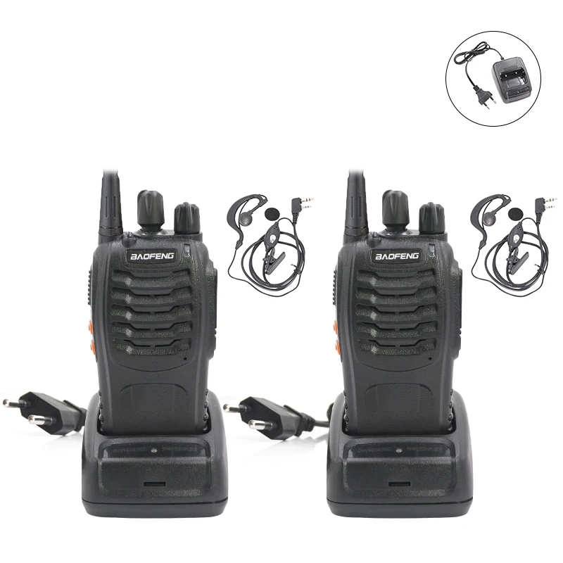 2PCS Baofeng 888S Walkie Talkie BF-888S UHF 400-470MHz Two Way Radio Baofeng BF 888S Waki Taki Transceiver for Ham Hotel Driver 