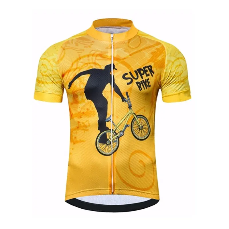 Moxilyn Men's Cycling Jersey Full Zip Riding Clothing Mountain Bike Tops Quick Dry Bike Shirts 
