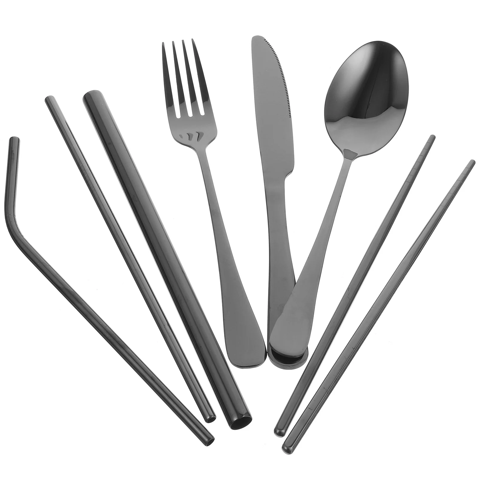 

1 set of Stainless Steel Cutlery Portable Cutlery Buffet Serving Utensils Fork Spoon Kit