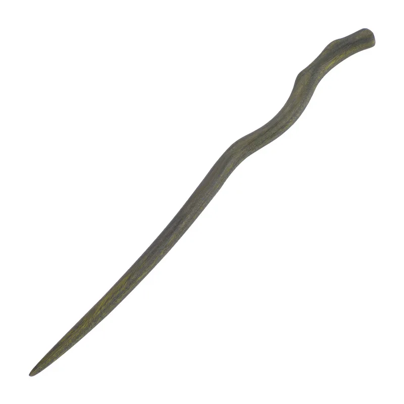 긴 21cm 중국 스타일 검은색 흑단 머리핀 여성용 고대 머리핀 나무 머리핀 DIY 헤어 클립 나무 수제 광택 마감