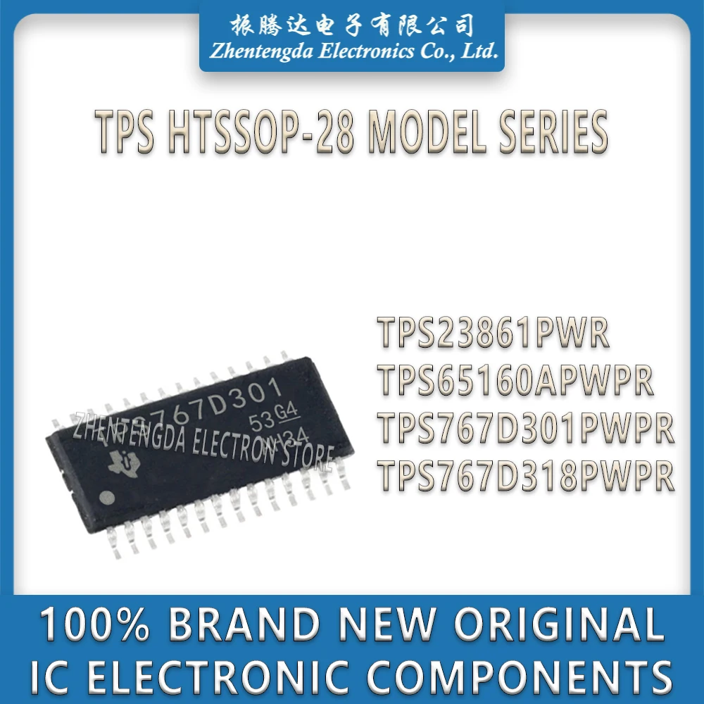 

TPS23861PWR TPS65160APWPR TPS767D301PWPR TPS767D318PWPR TPS767 TPS23861 TPS65160 TPS767D301 TPS767D318 IC Chip HTSSOP-28