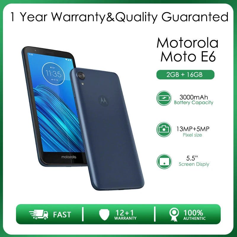 Motorola Moto E6 Motorola Moto E6 1/ 3 XT2005 16GB Refurbished Original