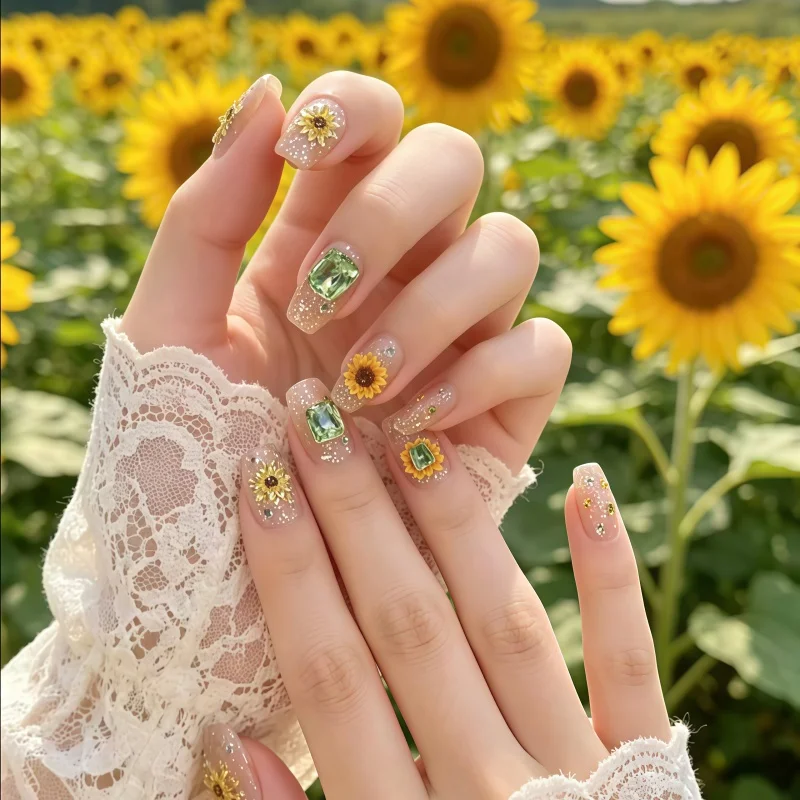 예술적 네일 아트 실리콘 몰드 해바라기 연꽃 아이리스 꽃 테이블 램프 3D 엠보싱 장식 네일 데코레이션 몰드