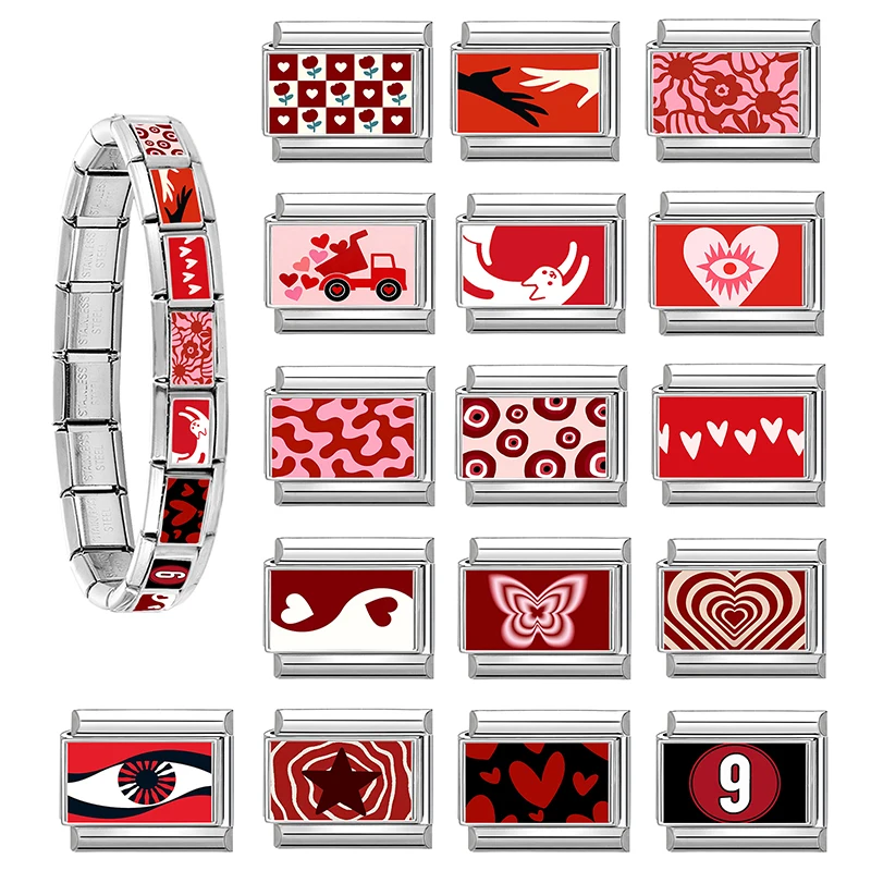 Red Series 9mm Stainless Steel Bracelet