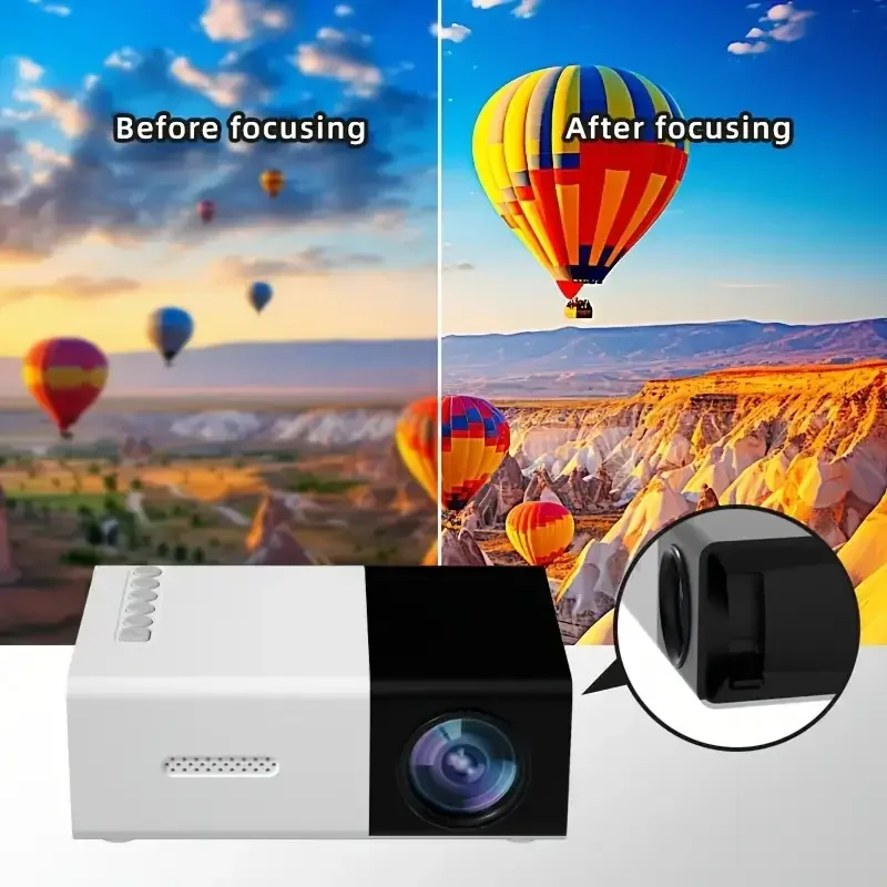Portable Projector Hd 1080P Portable Smart Projector Ideal for Home Theater Outdoor Use Compatible with Mobile Phones for Parties