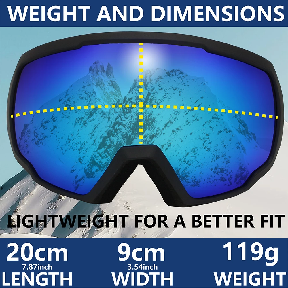 SMITH DRIFT winter sports skiing goggles UV400 protective ski mask men's and women's anti fog big face snow glasses 6