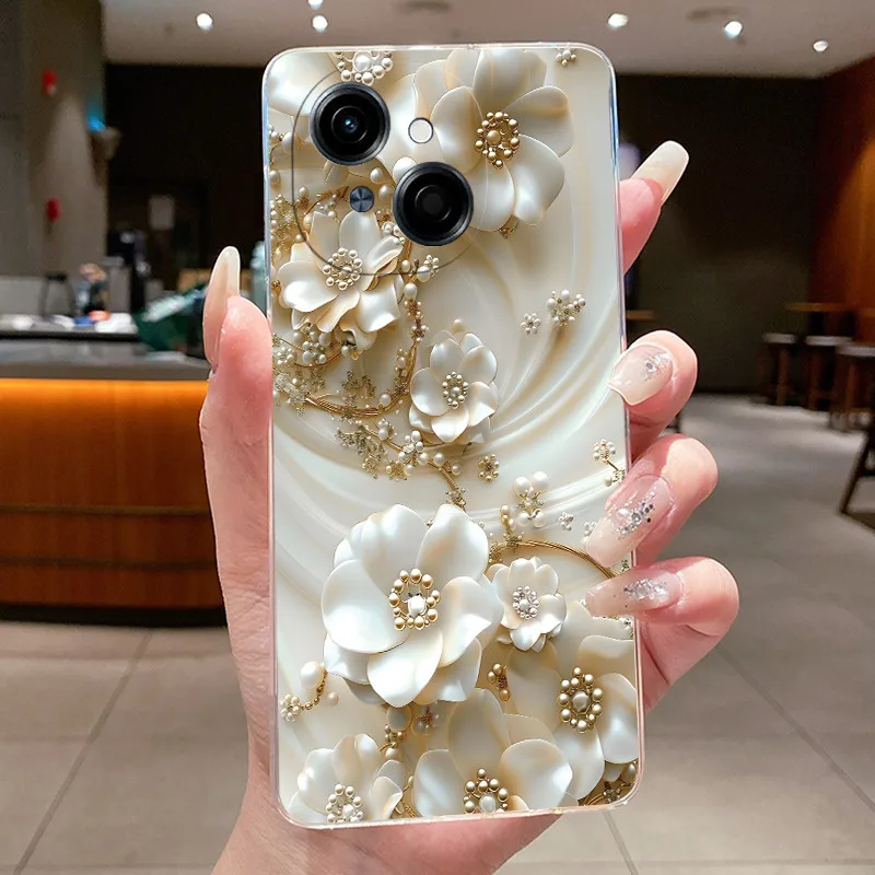Beautiful Flower Clear Soft Silicone Phone Case Cover