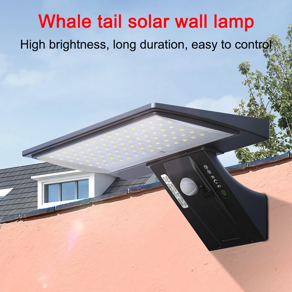 Outdoor Solar Lights Wireless Motion Sensor Wall Lights With 180° Wide Angle 4 Modes IP65 Waterproof 520LM Solar-Powered Lights
