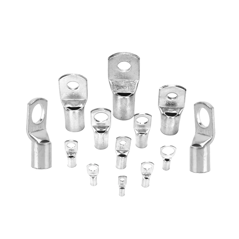 100pcs SC Type Wire Nose Terminal SC6 SC8 SC10 SC16 SC25 Bare Copper Battery Block Cable Lugs Hole 6mm 8mm 10mm Crimp Connector electrical wire connector