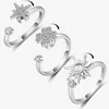 Anti Stress Anxiety Rotatable 925 Silver Zircon Flower Butterfly Opening Ring Women Spinner Fidget Gold Color Fashion Jewelry 2