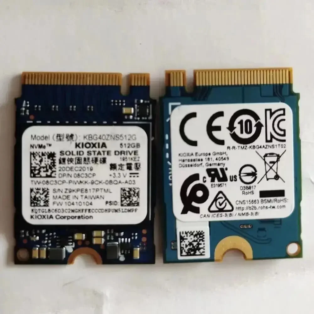 도시바 기오시아 512GB SSD BG4 2230 KBG40ZNS512G 20DEC2019 DP/N 08C3CP Z9KPE817PTML