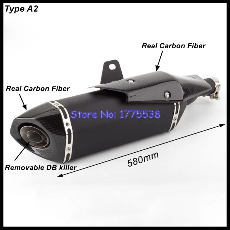 For Honda Forza 750 NSS 750 2021-2023 Slip on Motorcycle Exhaust Muffler Escape Moto DB Killer with Carbon Fiber Shield Cover - Image 3