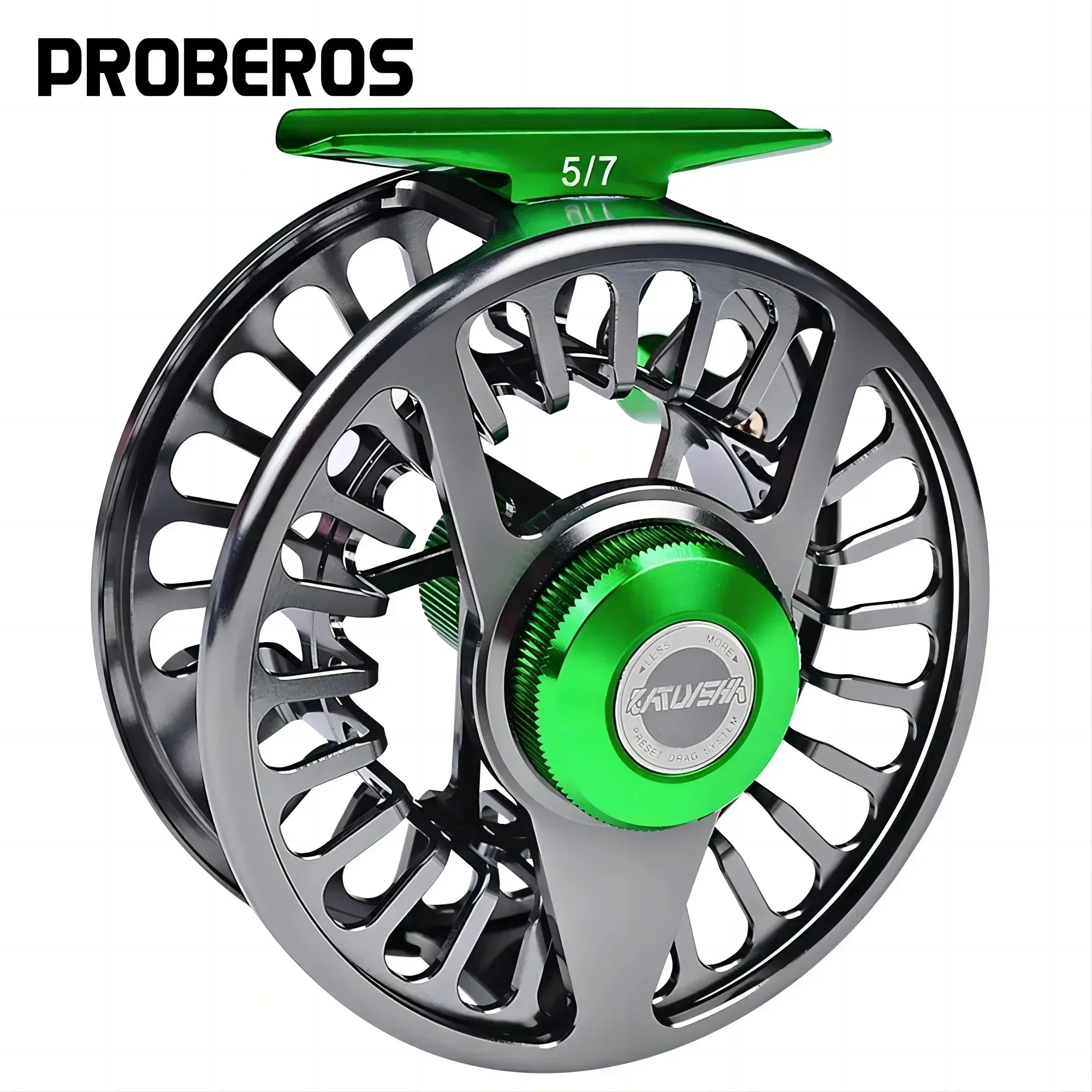 

PROBEROS Fly Fishing Reel 5/7 7/9 9/10 WT CNC Machine Cut Large Arbor Die Casting Aluminum Fishing Articles