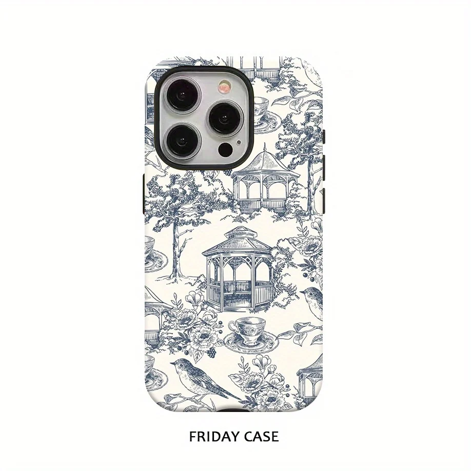 Luxury Vintage Fashion Pattern Double-Layer Back Cover Phone Case