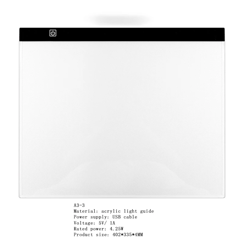 A3/A4/A5 Dimmable LED Light Pad for Diamond Painting Accessories, Tracing Light Box with Eye Protection