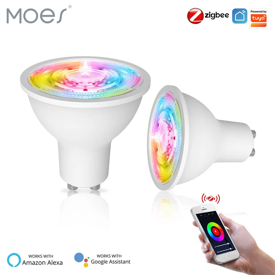 Smart ZigBee GU10 RGB Dimmable LED Bulb