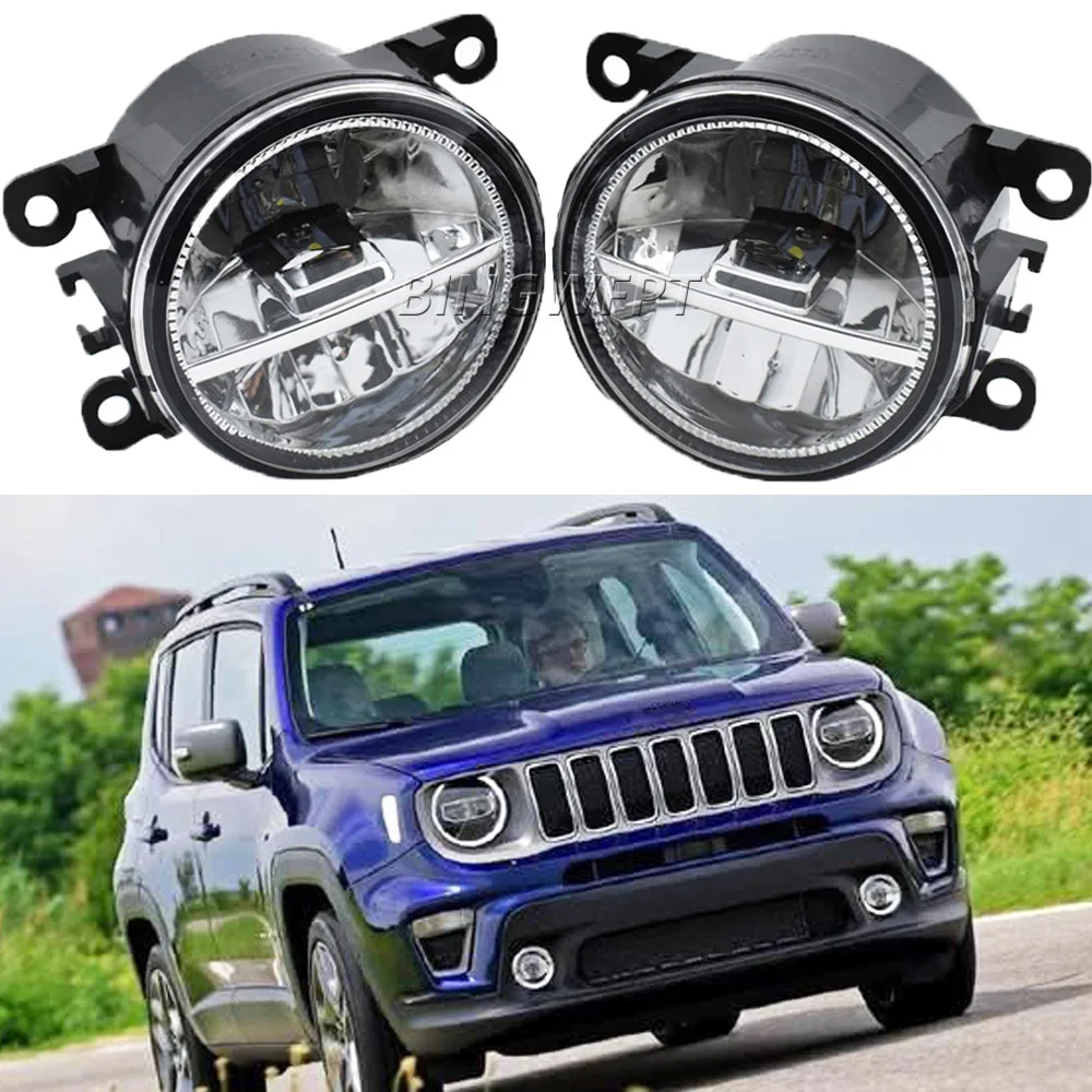 (left+right) Fog Light For Jeep Renegade Bu 2015 2016 2017 2018 Car Front Bumper Fog Lamp