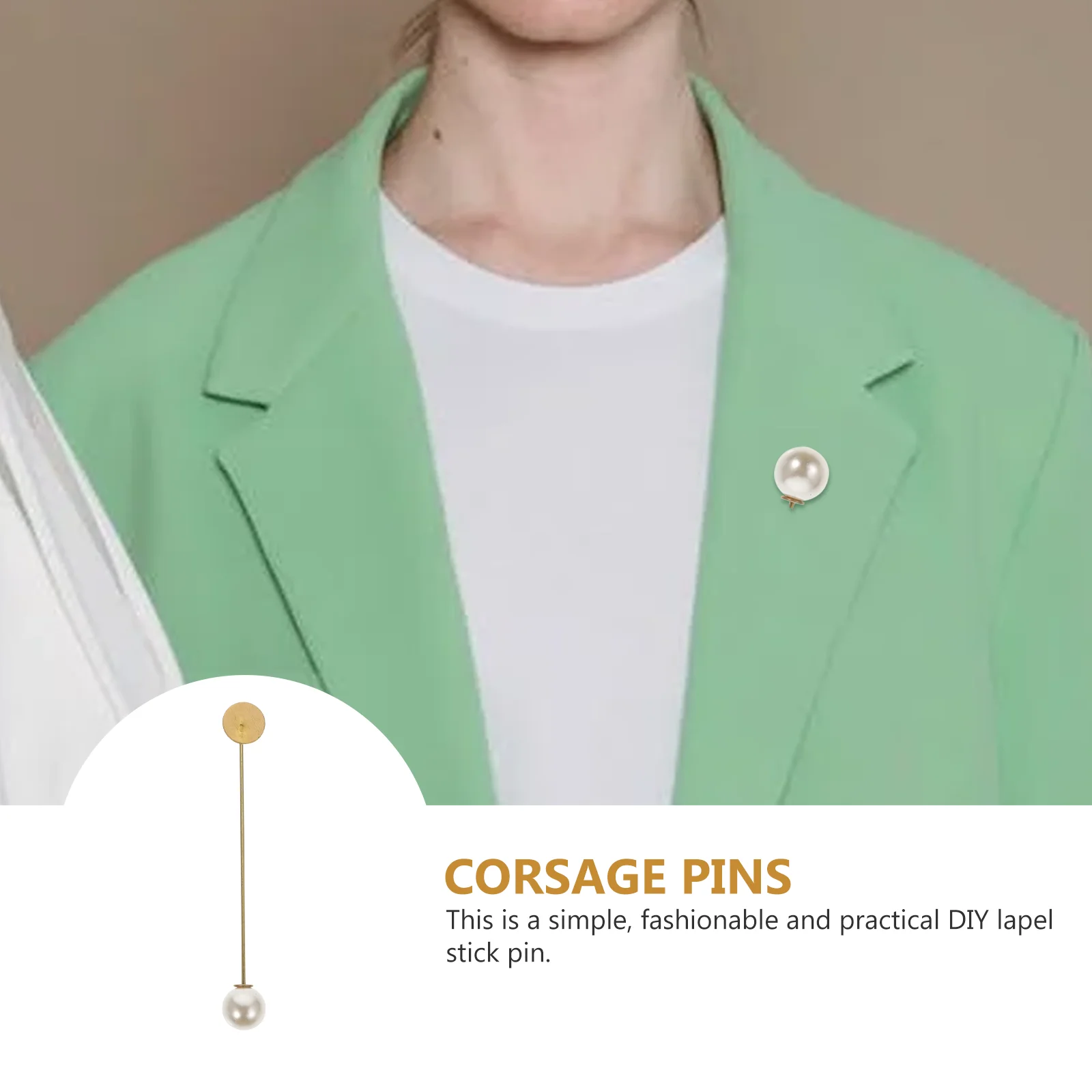 Corsage 여성용 가디건 헤드 핀 의류 장식, 진주 부토니에 구리 여성 가디건, 섬세한 브레스트핀, 여성 안전