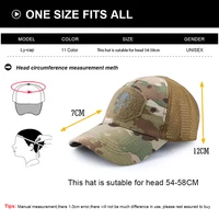 Summer Tactical Military Camouflage Baseball Mesh Skull Cap Adjustable Sunshade Hat Camping Hunting Hiking Breathable Caps Men 5