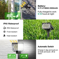 1/2/4PCS Lampe Solaire à Température de Lumière Réglable, Lampe de Jardin Solaire Extérieure IP65, Projecteur Solaire Super Lumineux 5