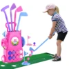 Toddler Golf Set Kids Golf Clubs with 8 Balls 4 Golf Sticks, 2 Practice Holes and a Putting Mat Toys for 3-6+Years Old Girls 1