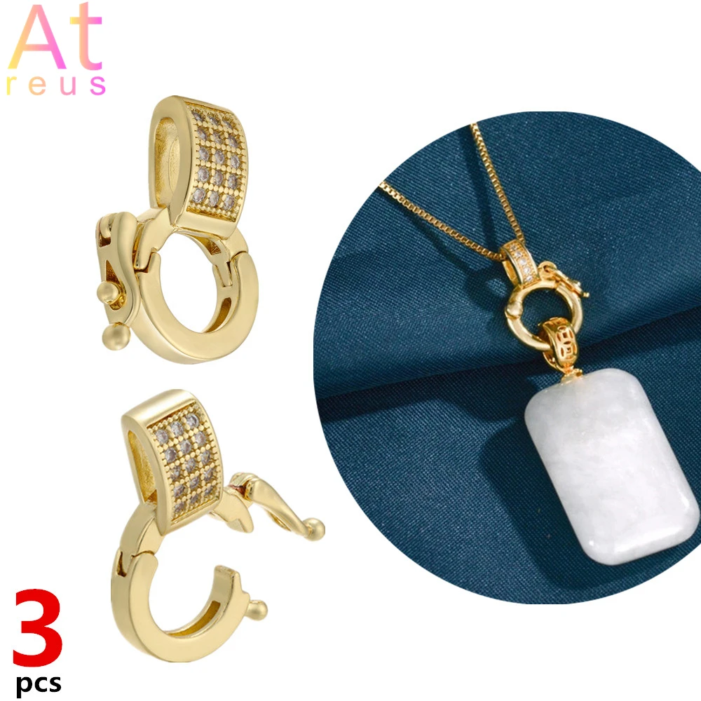 Multi function Clasp Hooks With Micro Pave Cubic Zirconia Suit For