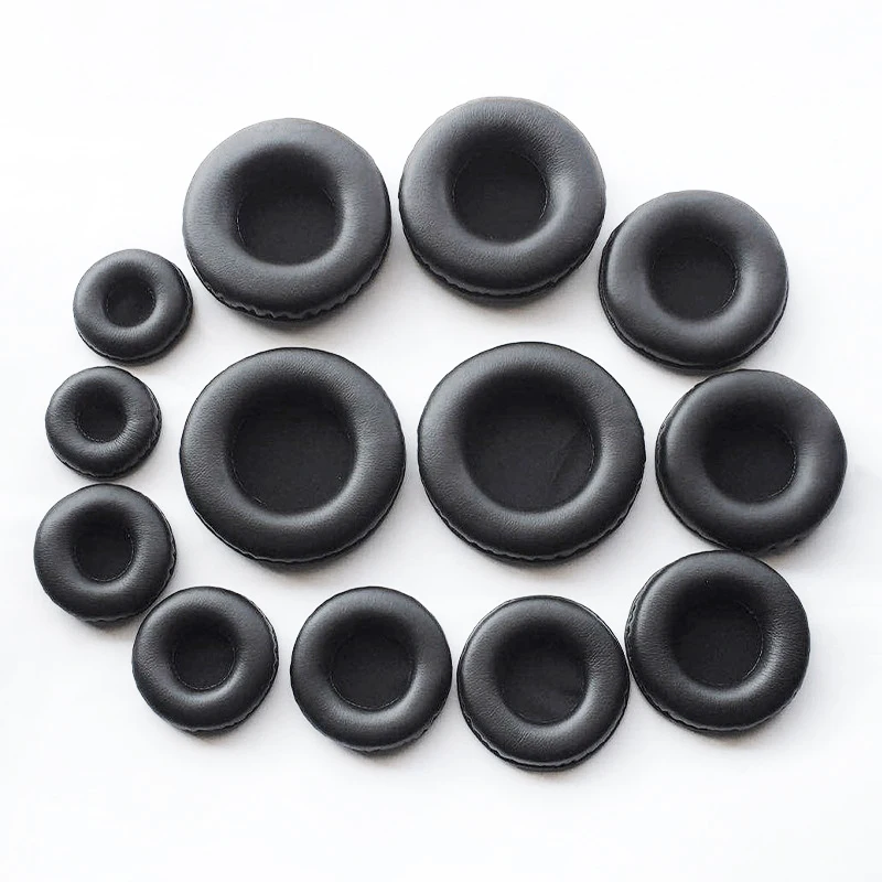Cuscinetti auricolari per cuffie Copri cuscino in schiuma di pelle spugna 40mm 50mm 55mm 60mm 65mm 70mm 75mm 80mm 85mm 90 95 100 105mm 110mm