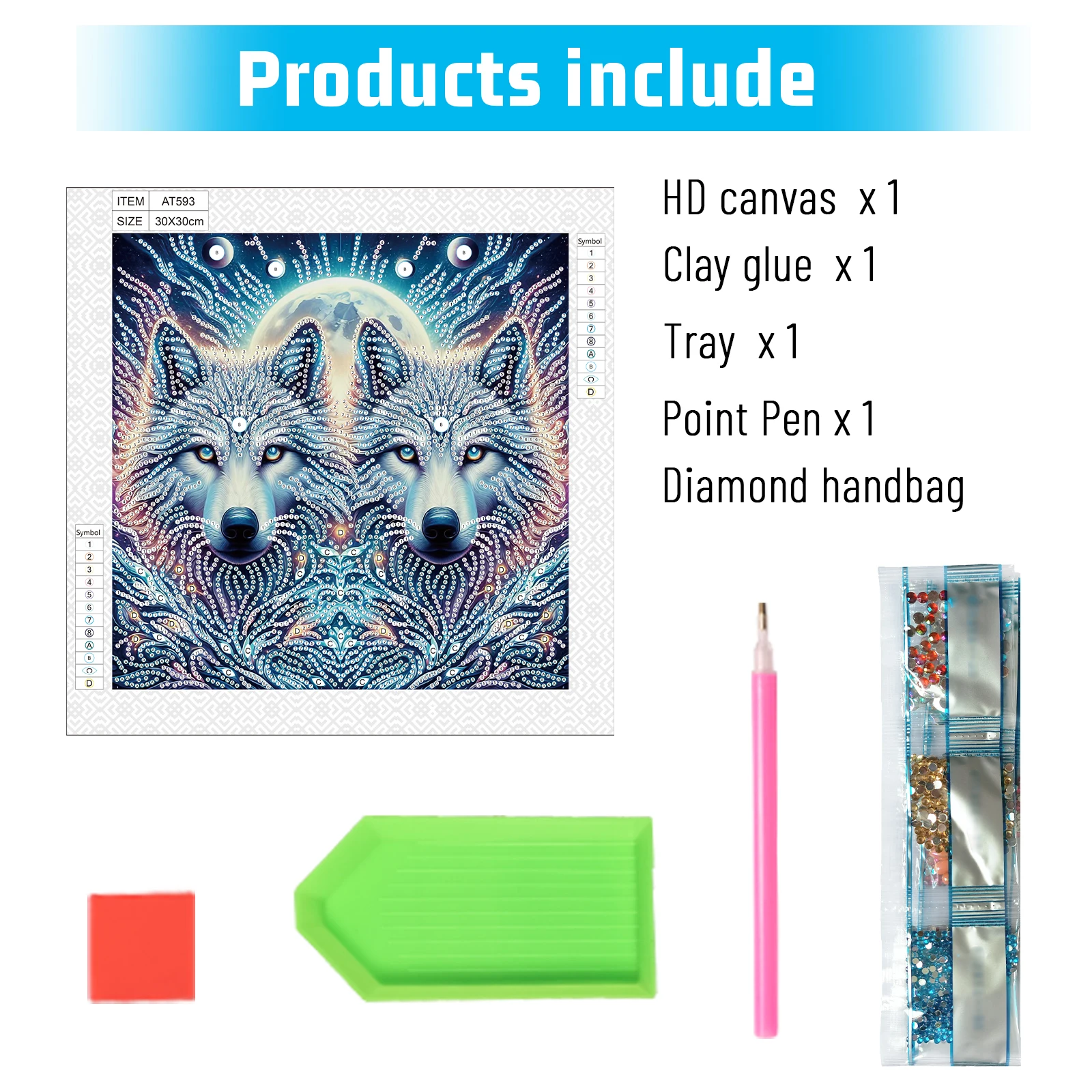 DIY Serious wolves 5D Special Shape Diamond Art Kits for Beginners Diamond Art Painting Kits for Home Wall Decoration Gift