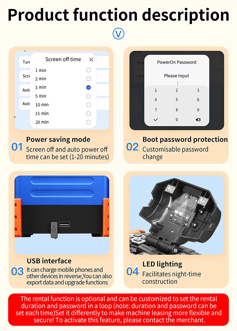 A-80S/A-88S Optical Fiber Fusion Splicer 6 Motor Touch Screen Multilingual Fiber