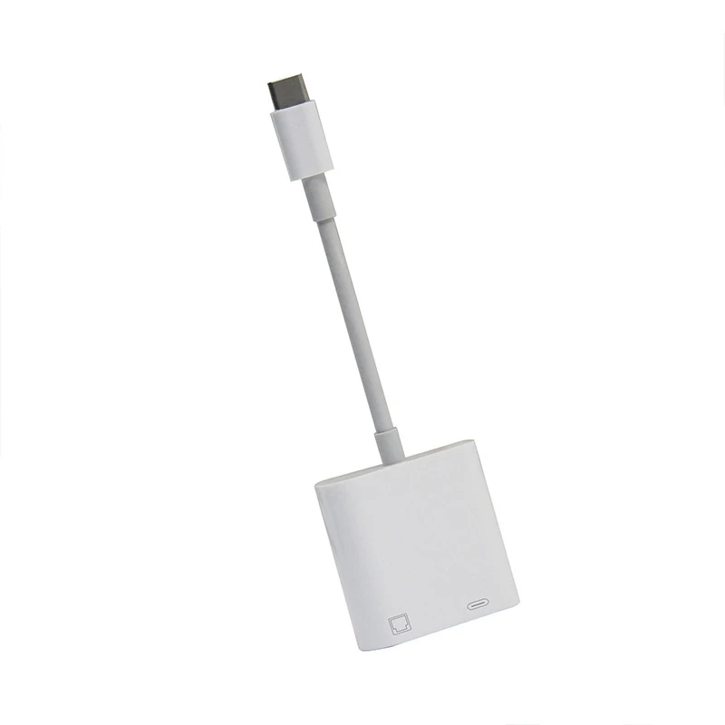 tipo c Adaptador Ethernet Otg Conversor de Rede com Fio Celular e Tablet Usb c para Rj45 100mbs - Imagem 2