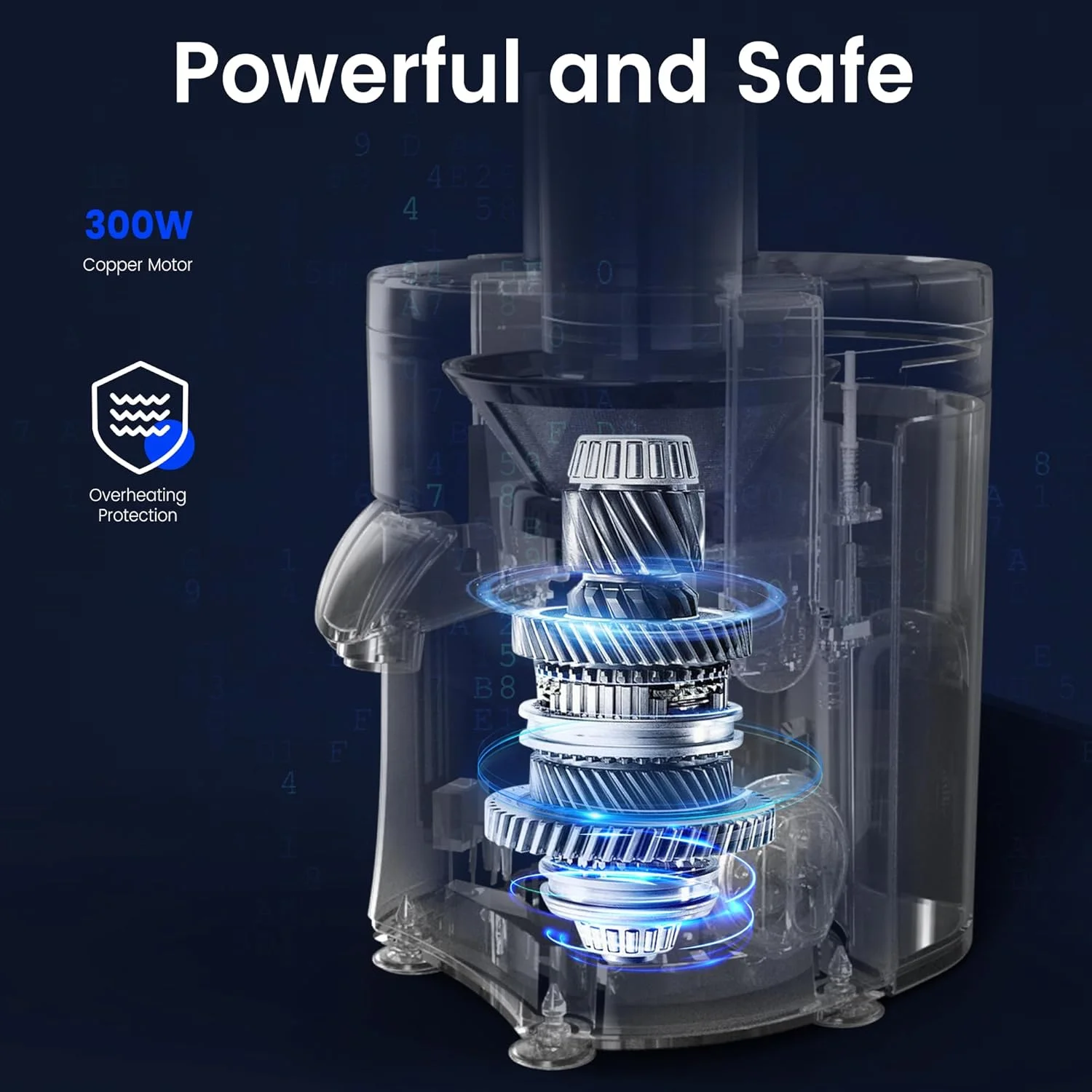 SEJOY Juicer Extractor with 2 Speeds, 3" Big Mouth Centrifugal Juicer Maker with BPA-Free, safe Compact Centrifugal Juicer 6