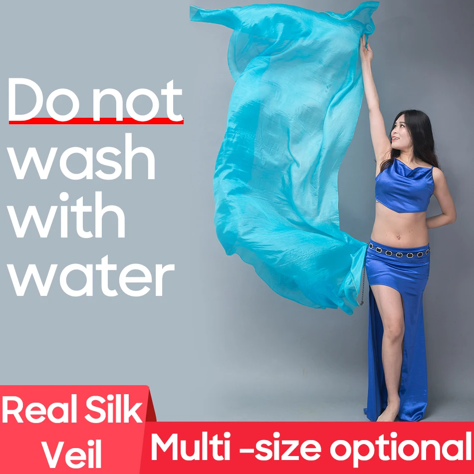 

For Stage Performance and Dacnce Practice Hand Dyed Gradient Color Belly Dance Accessories 100% Real Silk Veil Fabric Scarf
