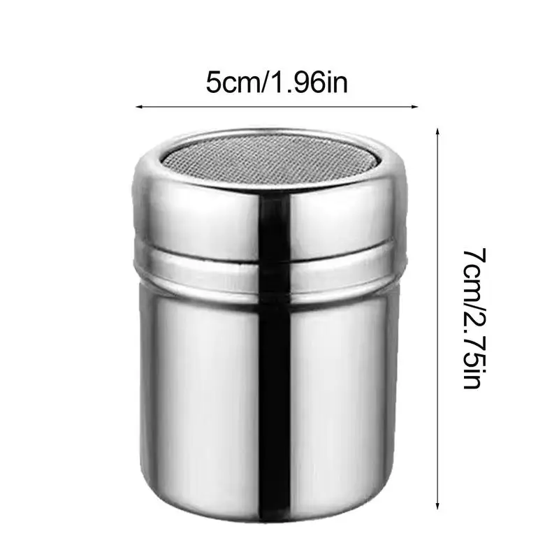 1pcs Powder Sugar Shaker Duster Dredges Stainless Steel Powder Sugar Shaker Cans Jars For Salt Spices And Cocoa